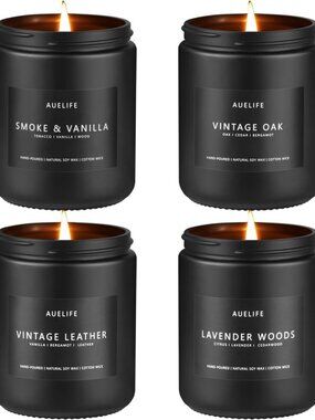Aromatherapy Scented Candles Set | 4 Pack Manly Gifts for Home & Dad's Day